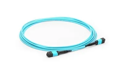 Polaritas B 40G MTP ke MTP Multimode OM3 Aqua Plenum Fiber Optic Cabling QSFP + ke QSFP Assembly